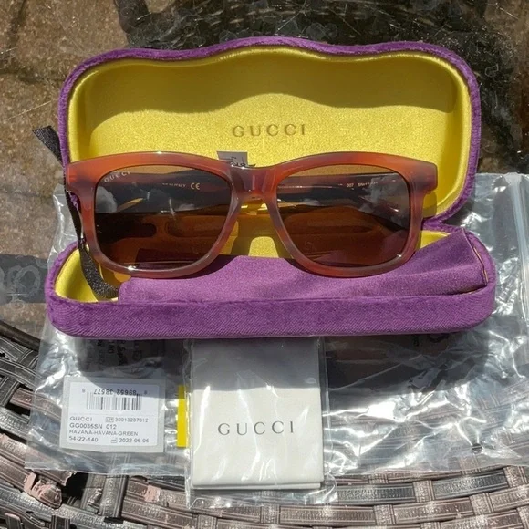 Gucci Havana Sunglasses with case NEW GUCCI GG1550SK 002 SQUARE HAVANA BROWN WOMEN SUNGLASSES  main image 4